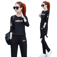 autumn and winter new fashion women suit womens tracksuits casual set with a hood fleece sweatshirt two pieces set