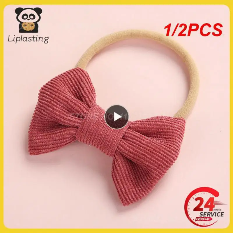 

1/2PCS Baby Headband Bow Headbands For Girl Corduroy Head Band Thin Nylon Hairband Newborn Kids Toddler Hair Accessories Spring