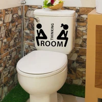 10x7cm toilet english stickers home and public places removable decoration diy home bathroom black white sticker