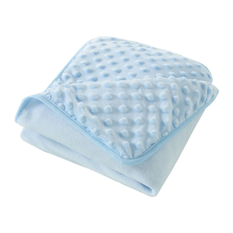 

Soft Minky Baby Receiving Blanket Mink Dotted Double Layer Swaddle Wrap Bedding