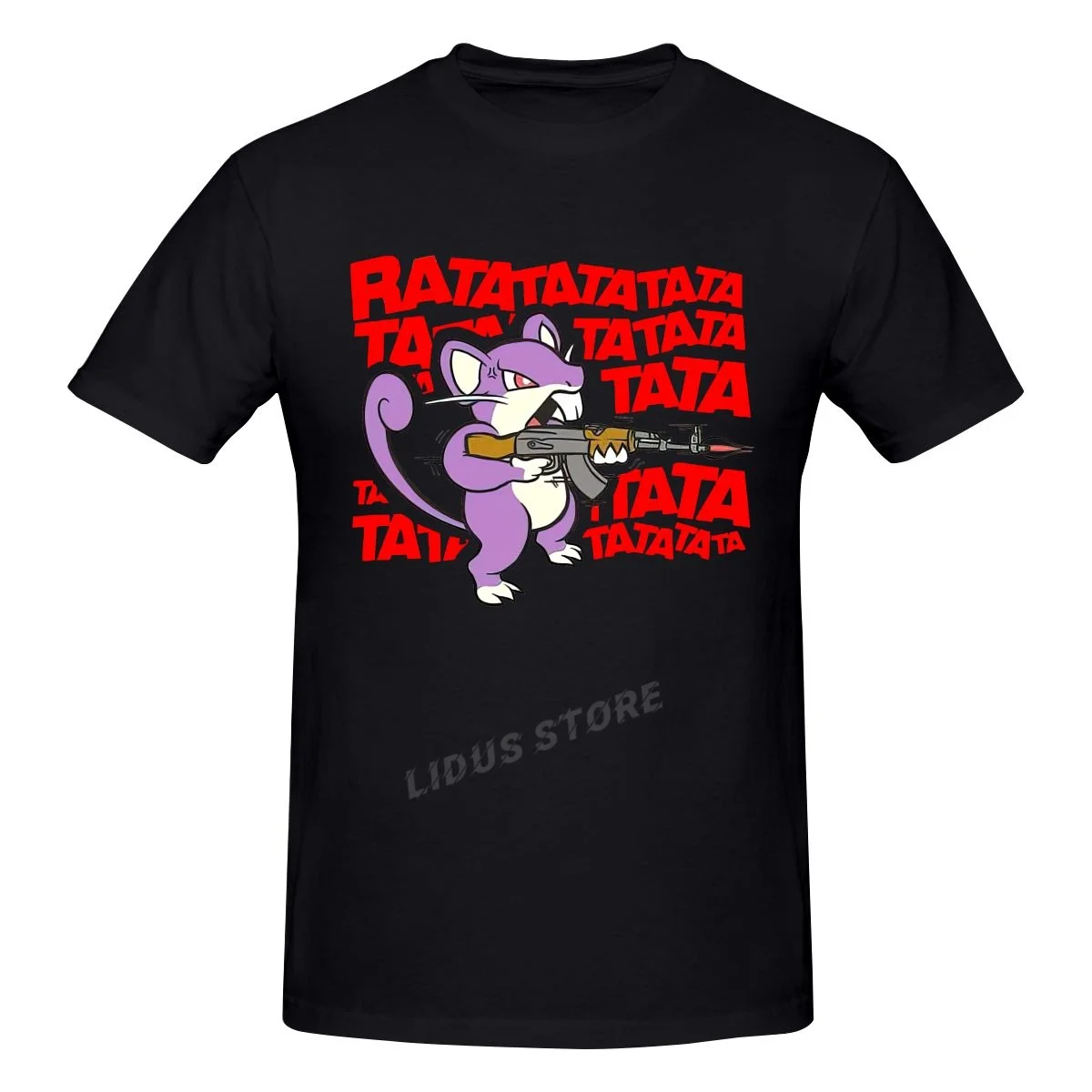 

2022 Fashion Leisure Gun Rat Banksy Anime T-shirt Harajuku Streetwear 100% Cotton Graphics Tshirt Brands Tee Tops