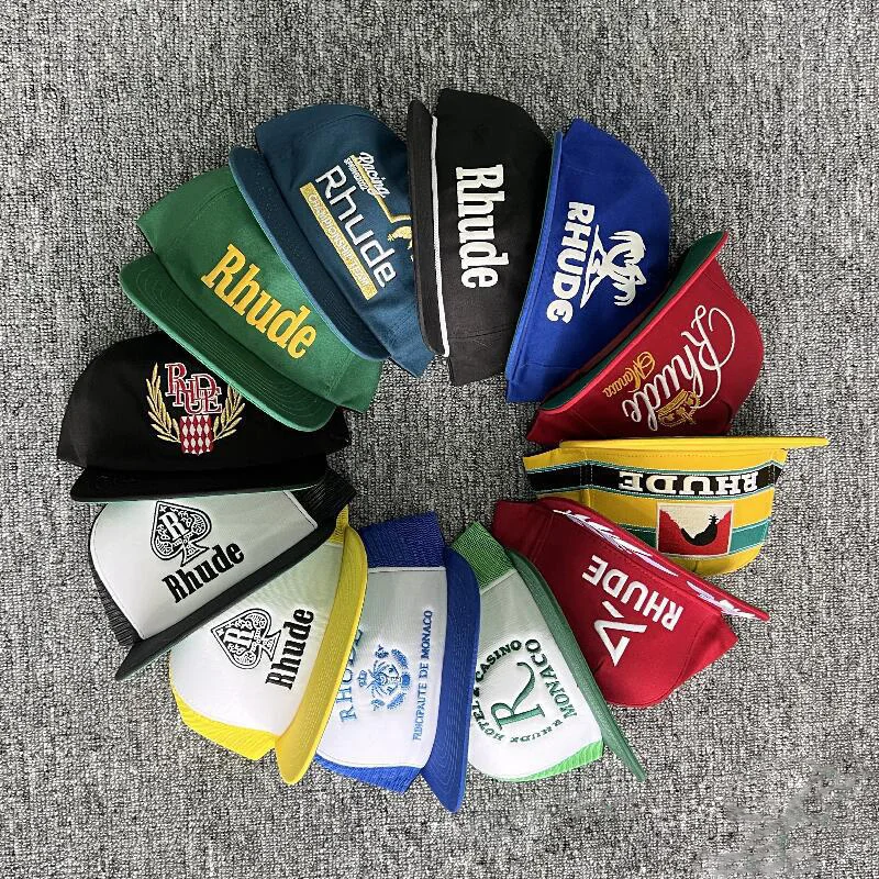 

Party Gift 2023 New Classic RHUDE Baseball Cap Men Women Snapback Truck Hat Women Men Adjustable Trend Street Skateboard Hat