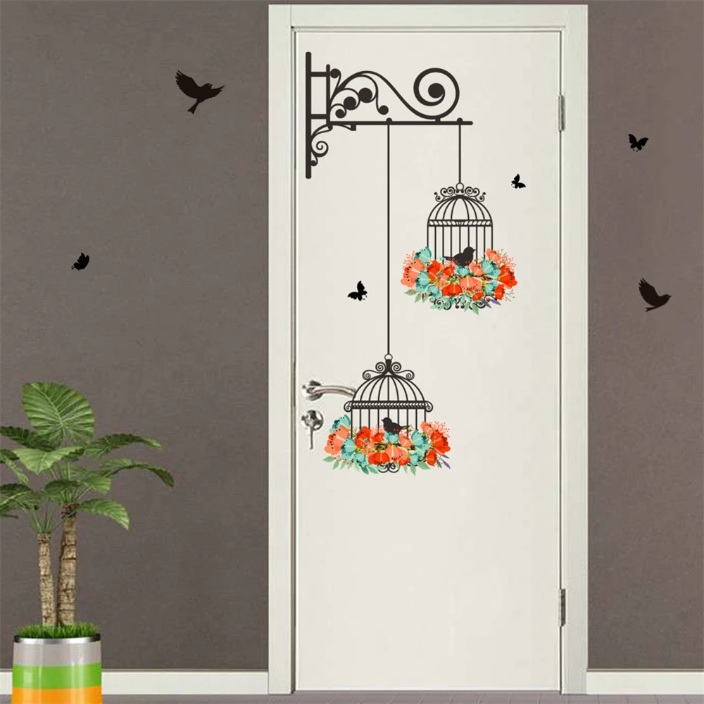 

Creative Decorative Wall Sticker Bird Cage Decorative Painting Sticker Tv Background Garden Window Decoration