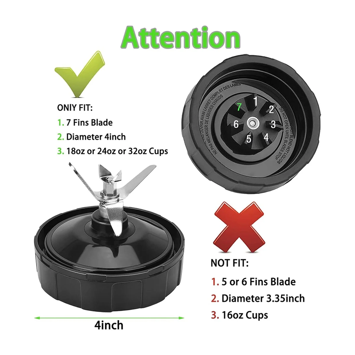 Лезвие блендера с 7 плавниками для ниндзя BN401 BN751 BN801 детали замены