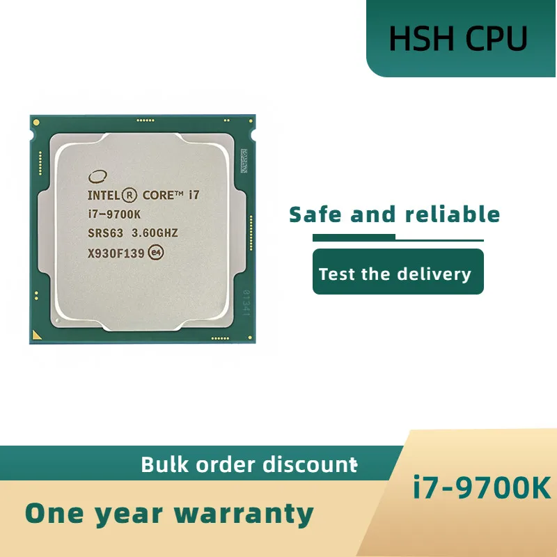 

Intel Core i7-9700K i7 9700K 3.6 GHz Eight-Core Eight-Thread CPU Processor 12M 95W PC Desktop LGA 1151