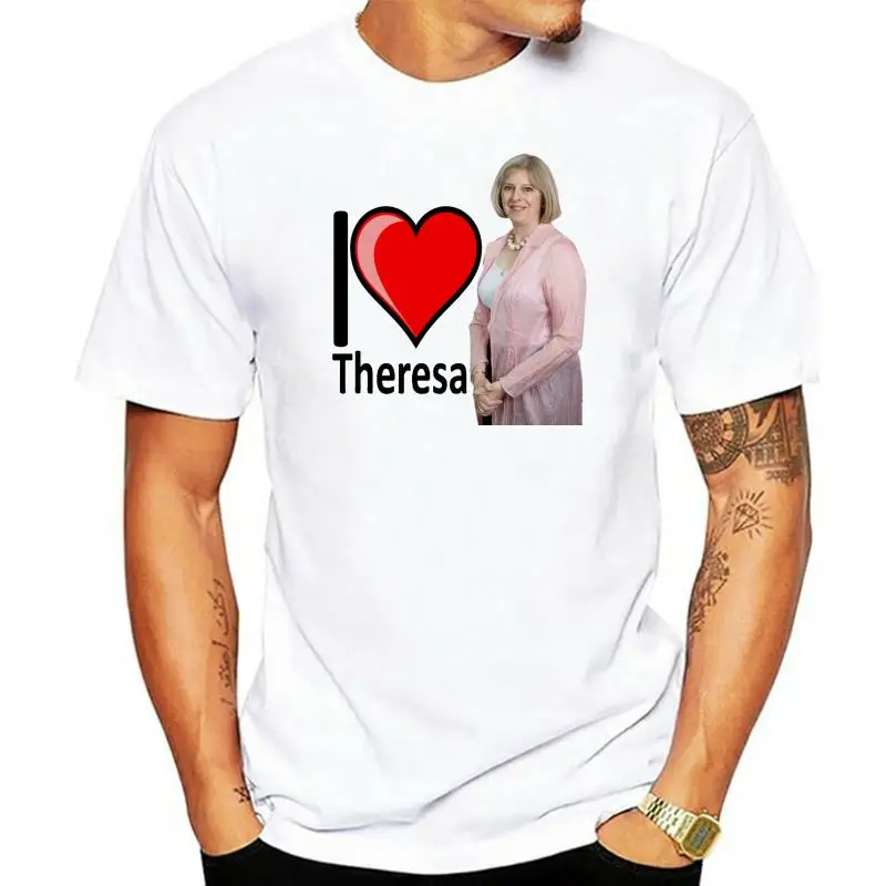 

L635 I Love Heart Theresa May футболка консервативный премьер-министр