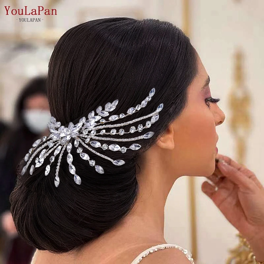 

TOPQUEEN Bridal Comb Handmade Rhinestone Hair Clip for Woman Wedding Hair Accessories Bride Headdress Bridesmaid Gift HP557