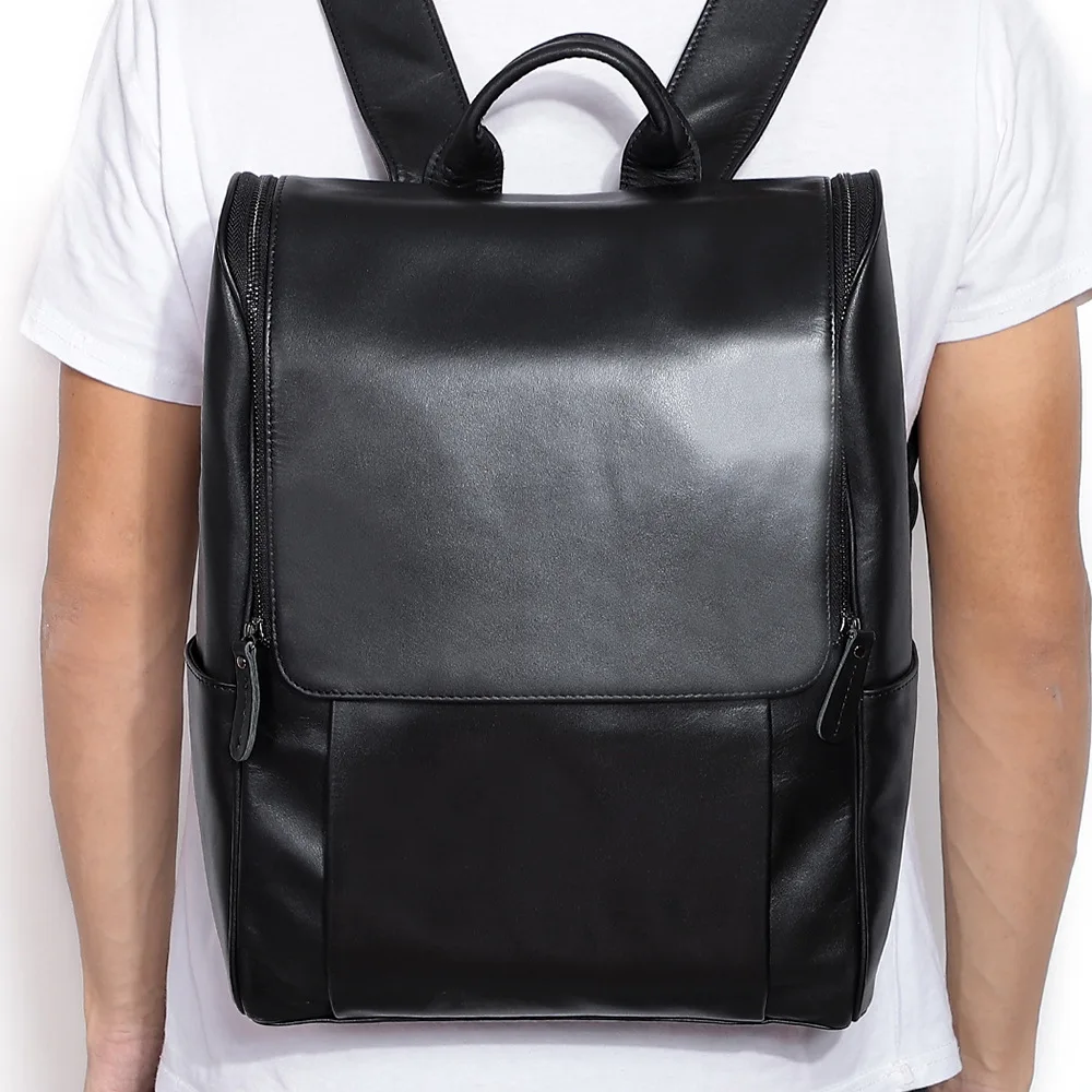 

Business backpack head layer cowhide large capacity school bag Backpack 15.6 "computer backpack men's backpack