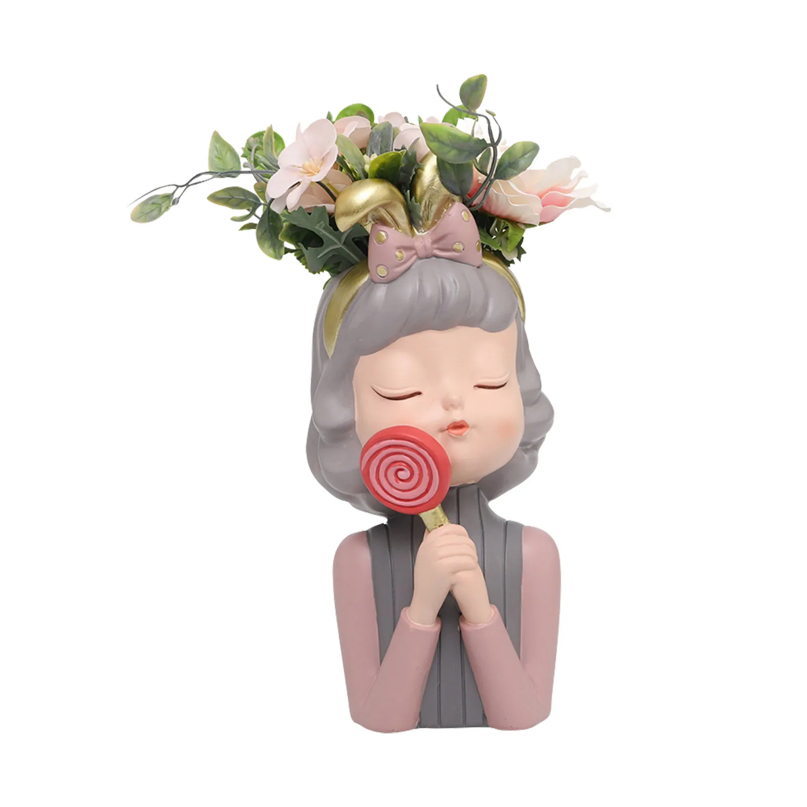 

Girl Plant Pot | Face Flower Pot Head Planter | Resin Cactus Planters With Drainage Hole Valentines Day Gift For Girls Home Tabl