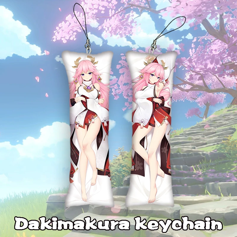 Мини-брелок Genshin Impact Dakimakura подвеска в виде подушки Beauty Yae Miko подвесное украшение