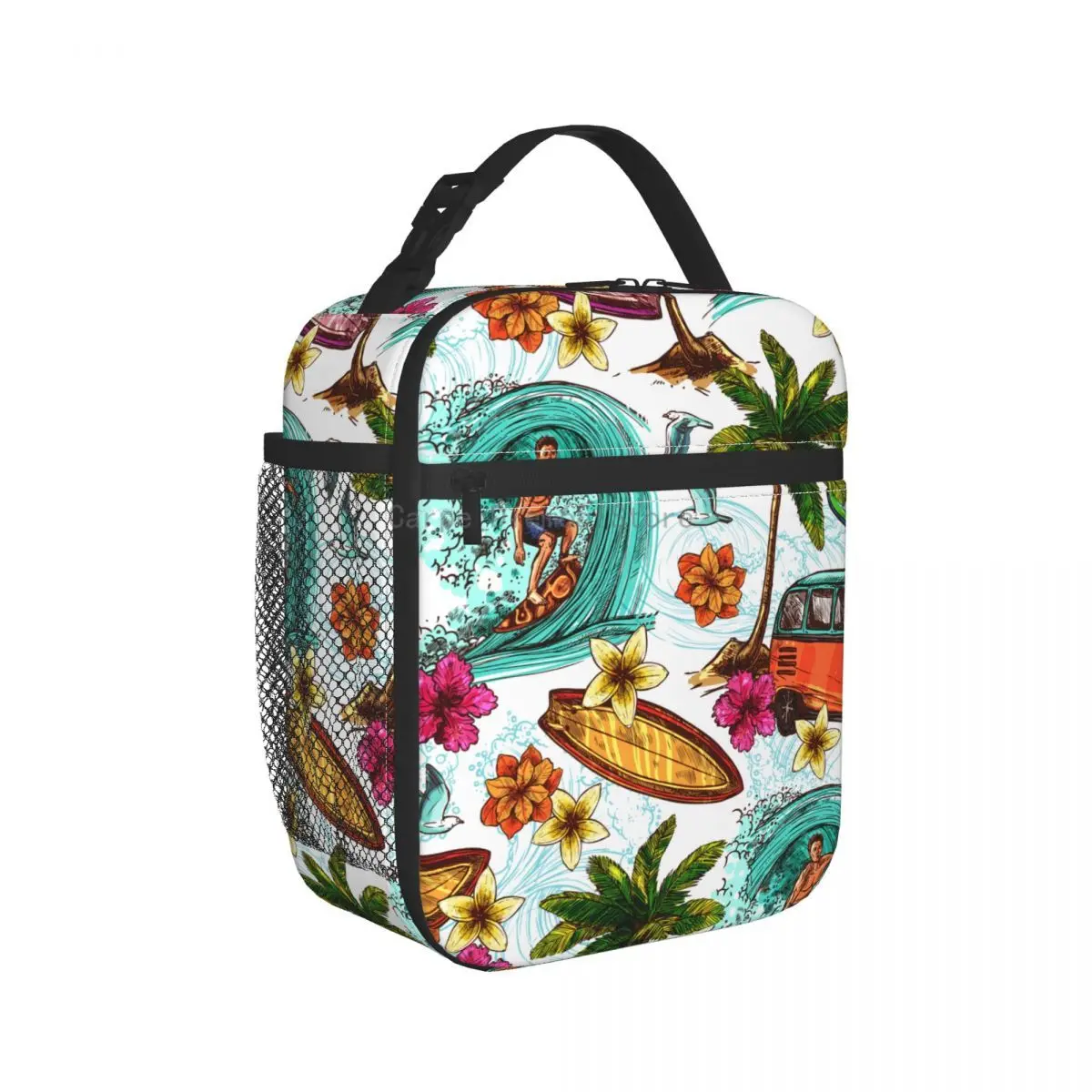 

Fresh Keeping Lunch Bag Summer With Surf Palm Tree Cooler Bag for Drinking Insulation Thermal Bag Insulation Ice Pack