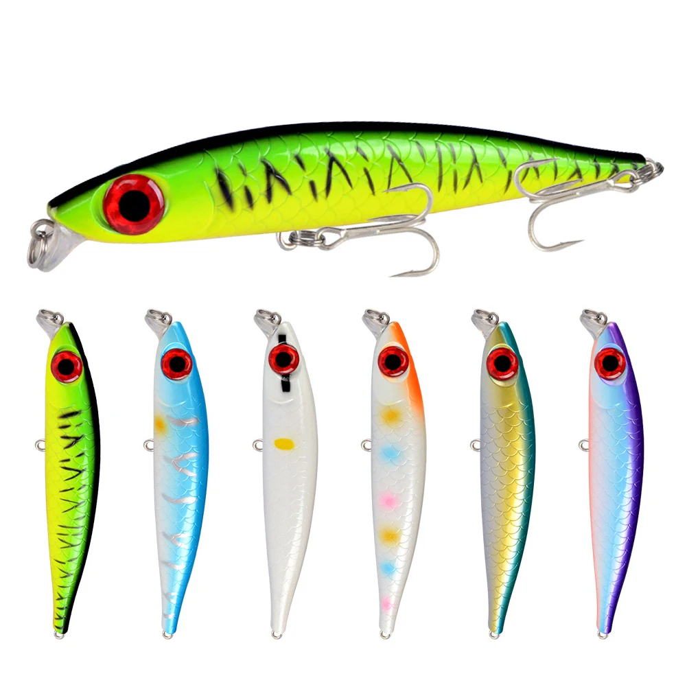 

Minnow Fishing Lures 17.5cm/42.5g Hard Bait with 2 Treble Hooks Topwater Floating Lure 3D Eyes Artificial Bait Fishing Tackle