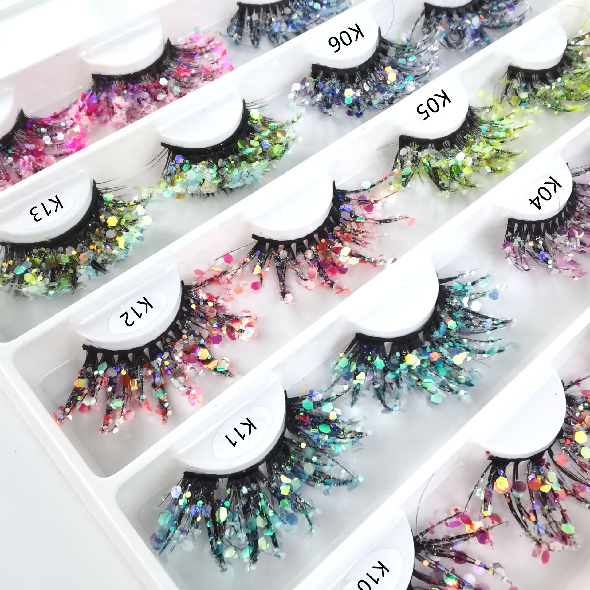 25 мм Цветные светящиеся 3d накладные ресницы натуральный макияж сценическая