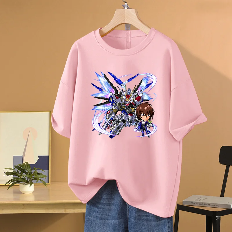 Футболка с японским Аниме Gundam Спортивная повседневная Уличная принтом семян для