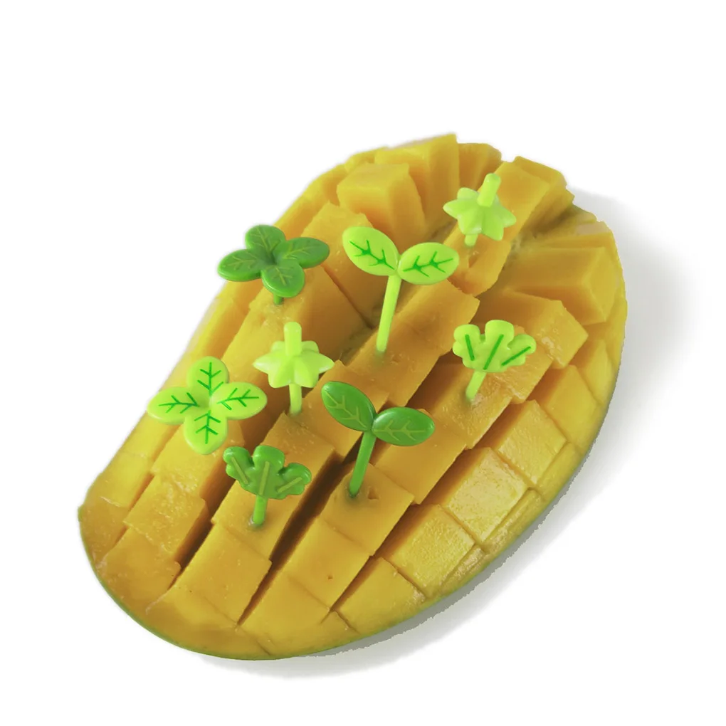 

32pcs Fruit Fork Toothpick Leaves Plastic Decoration Lunch Box Bento Accessories Small Salad Tiny Fork Mini Cake Picks For Kids
