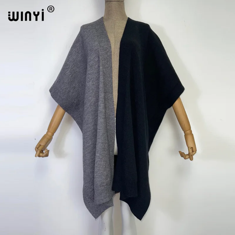 

Зимнее женское вязаное пальто WINYI 2022, свободный халат, плотное теплое кимоно свободного размера для женщин Среднего Востока
