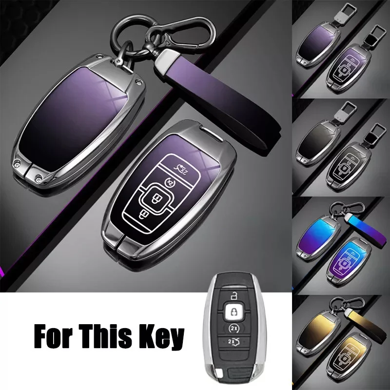 Zinc Alloy TPU Car Remote Smart Key Fob Case Cover Holder Bag With Keychain For Lincoln MKZ MKC Navigator Continental