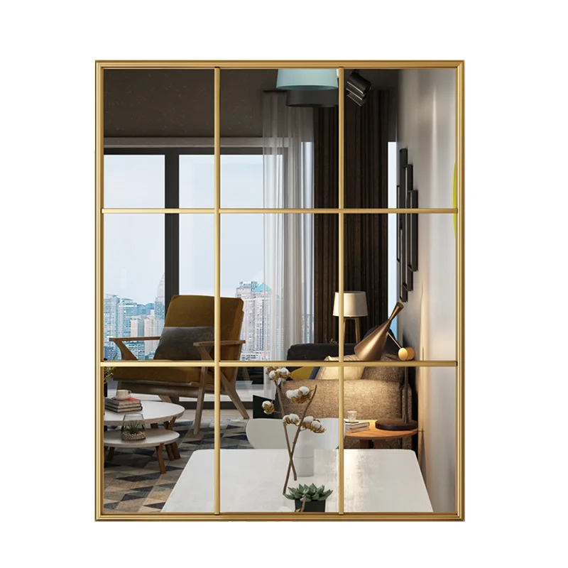 

Iron Retro Square Window Photo Frame Window Hole Square Decorative Mirror Living Room Dining Room Background Wall Hanging Batch