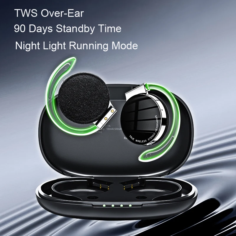 

TWS Over-Ear Wireless Earphone Long Battery Life Bluetooth 5.2 Sports Open-Ear Hook Cordless Stereo Never Drop Off HiFi