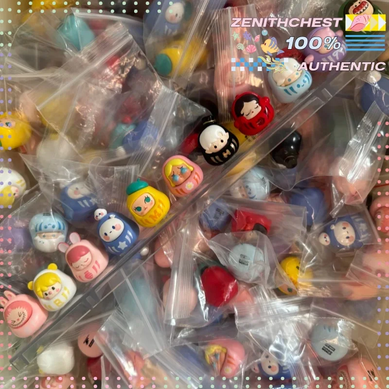 Фото Кукла POP MART POP BEAN Daruma 4-го поколения, серия Strike It Rich, эксклюзивная оригинальная кукла ручной работы POP PEAN, переработанная игрушка, подарок на удачу №3