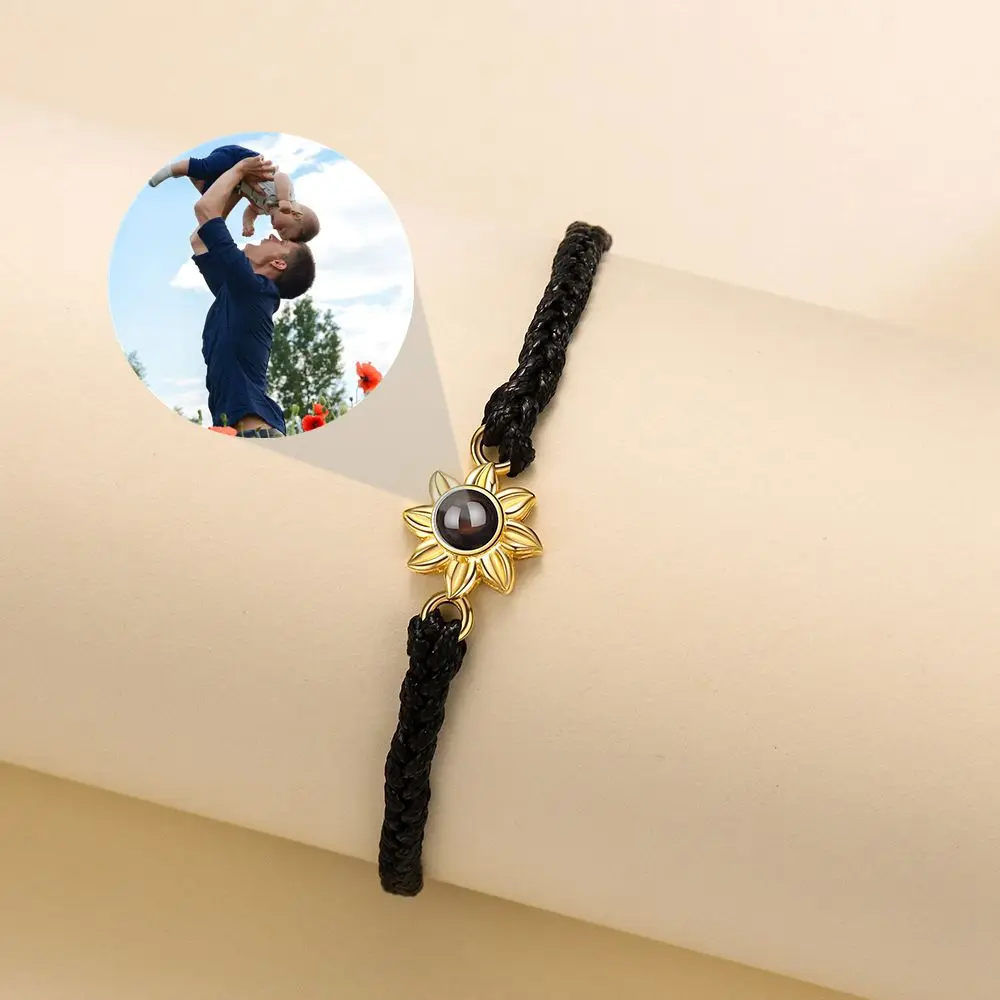 2023 New Personalized Photo Projection Bracelet Custom Photo Bracelets for Women Couple Rainbow Color Jewelry Mother's Day Gift