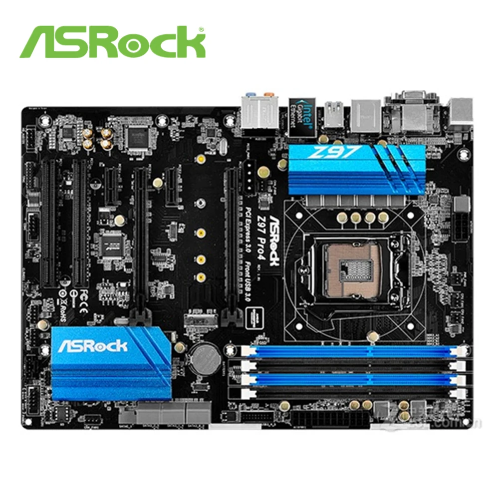 

Материнская плата LGA 1150 ASRock Z97 Pro4 Intel Z97, материнская плата DDR3 SATAIII PCI-E 3,0 M.2 USB3.0 ATX для процессоров Core i7/i5/i3