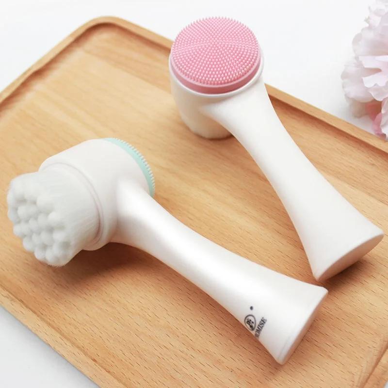 

Silicone Face Cleansing Brush Double-Sided Facial Cleanser Blackhead Removal Product Pore Cleaner Exfoliator Face Scrub Brush
