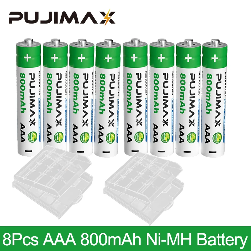 

PUJIMAX 8Pcs AAA Ni-MH Rechargeable Battery 1.2V 3A High Capacity Batteries For Toys Camera Electronic Scale Alarm Clock Durable