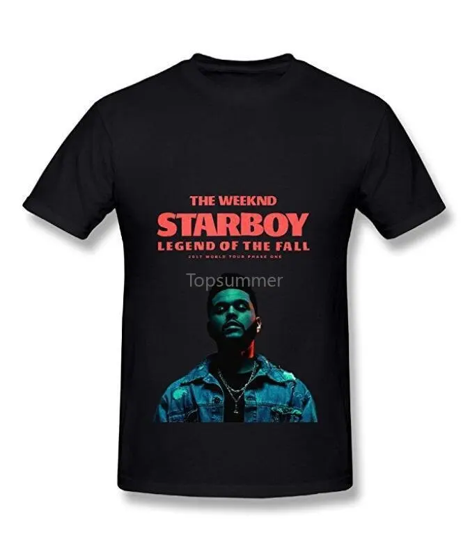 

Мужская футболка с принтом The Weeknd, черная футболка в стиле панк с изображением легенды о осеннем турне, 2017