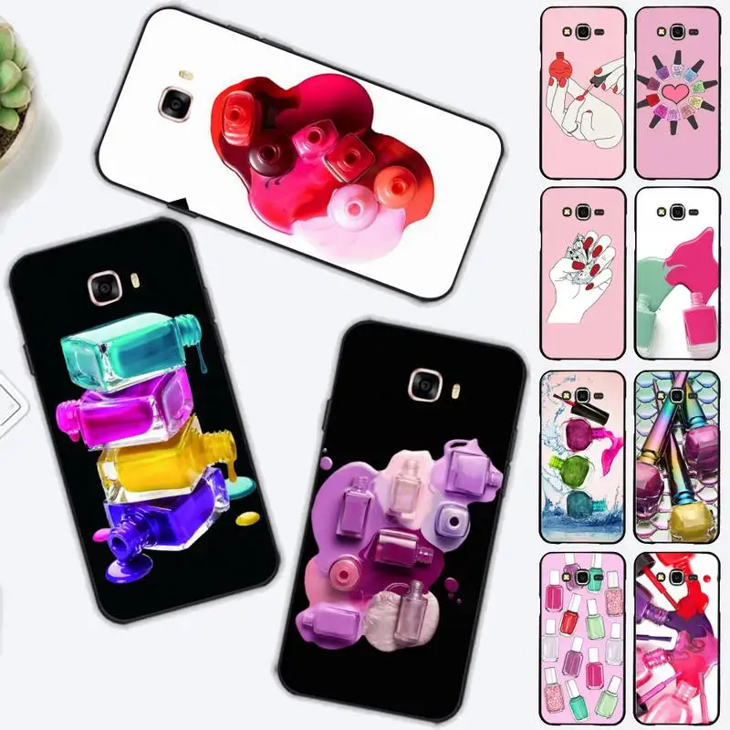 

Art Multicolored Nail Polish Phone Case for Samsung J 2 3 4 5 6 7 8 prime plus 2018 2017 2016 core