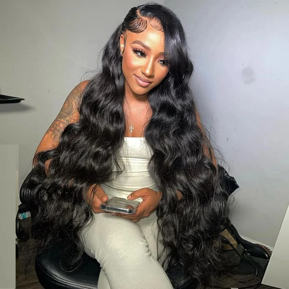 200 плотность 30 дюймов HD прозрачный 13x4 предварительно выщипанные волнистые волосы