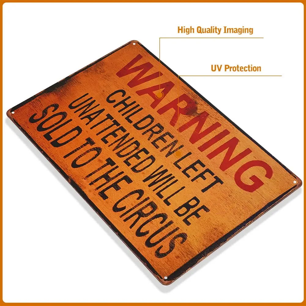 Знак dingleiever-TIN предупреждающий детский цирк металлический декор художественный