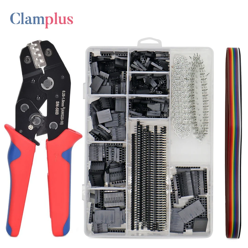 

SN-28B 1550 шт. разъемы для обжима проводов плоскогубцы ручной щипцы набор инструментов Dupont клеммы зажим комплект