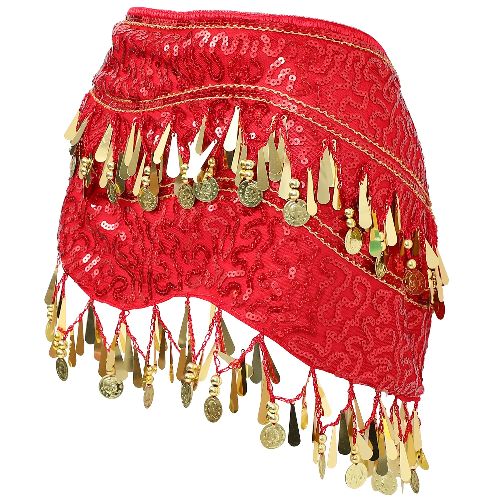 

Hip Skirt Tassel Skirt Sequin Skirt Sparkle Tassel Waist Chain Red Glitter Skirt