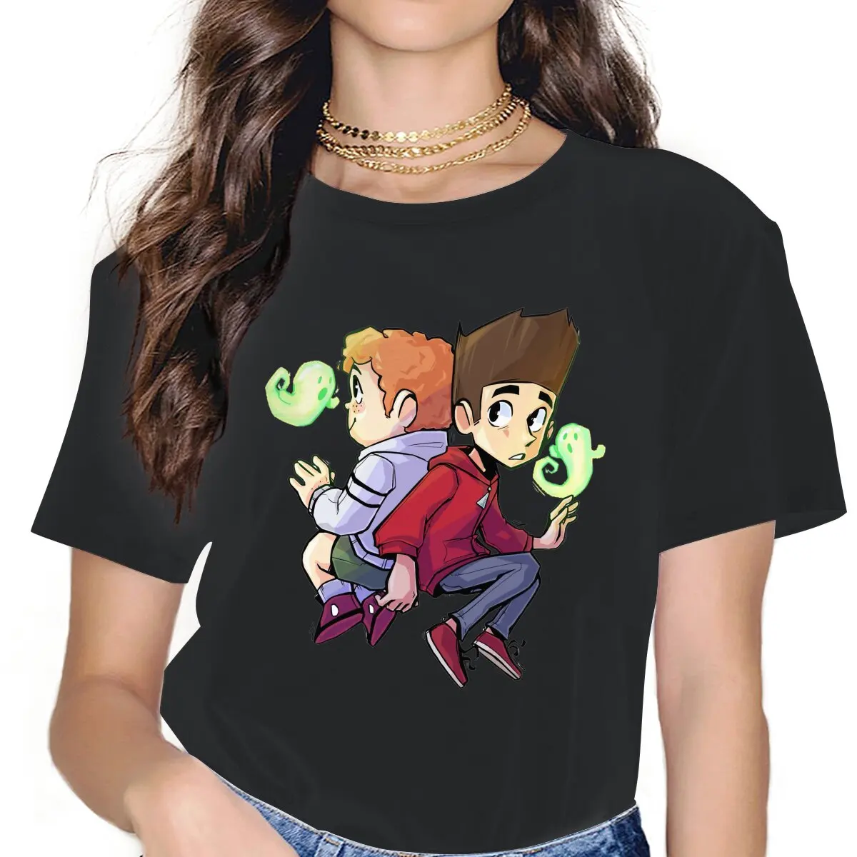 

Ghost and Boy Female Shirts ParaNorman Comedy Thriller A Boy With Psychic Abilities Oversized Vintage Women Tshirts
