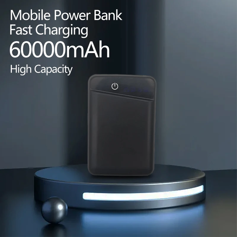 

Портативное зарядное устройство с двумя USB-портами и цифровым дисплеем, 60000 мАч