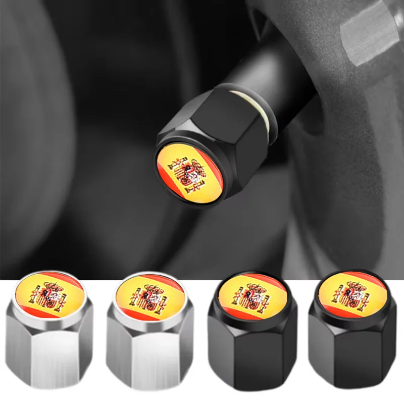 4 шт. колпачки клапанов колес автомобиля для испанского флага SEAT Arona IBL Ateca Ibiza Alhambra