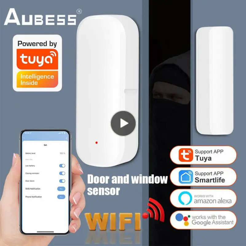 

Независимые Магнитные Смарт-детекторы открывания/закрытия дверей, Wi-Fi, работает с Google Home Alexa, умный датчик двери, датчик окон с Wi-Fi