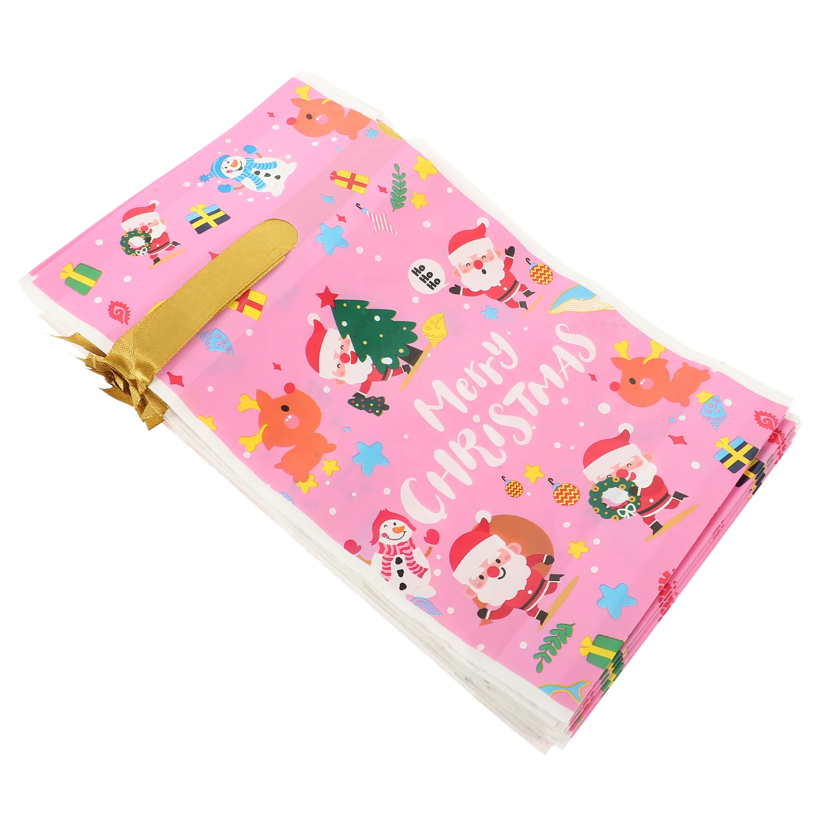 

50pcs Gift Bags Christmas Packaging Pouches Xmas Drawstring Bags Gift Containers