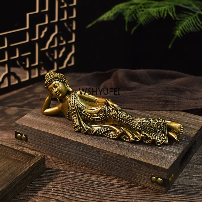 Статуя головы Будды Северного Древнего Позолоченная миниатюрная статуя