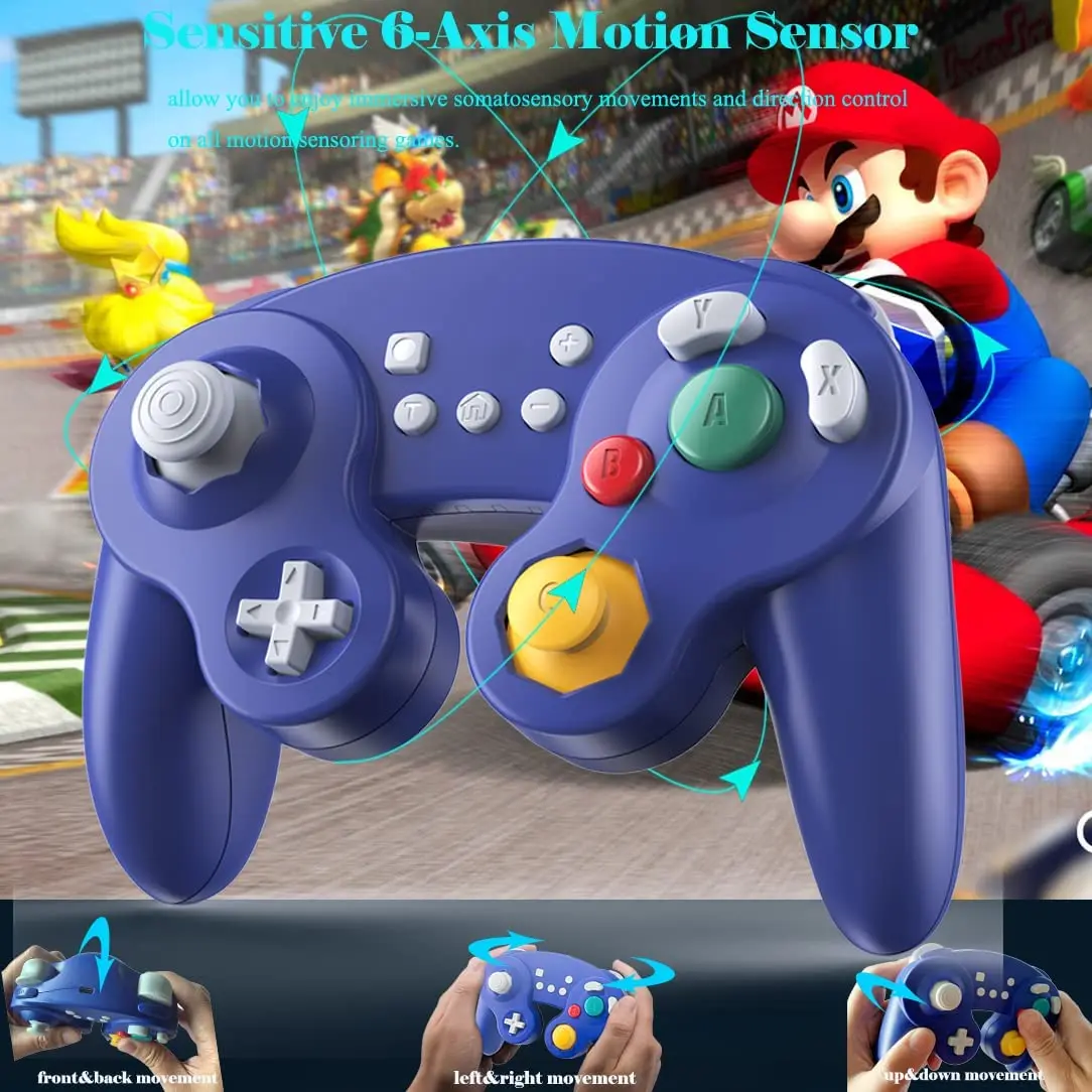 

Exlene Gamecubee Controller Switch, Wireless Switch Pro Controller, For Nintendo Switch/Lite/PC/Android/iOS/Steam, Support Wake,