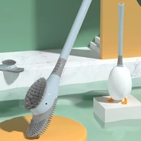 duck shape toilet brush home silicone soft bristles brush toilet without dead angle cleaning brush with base cepillo wc silicona