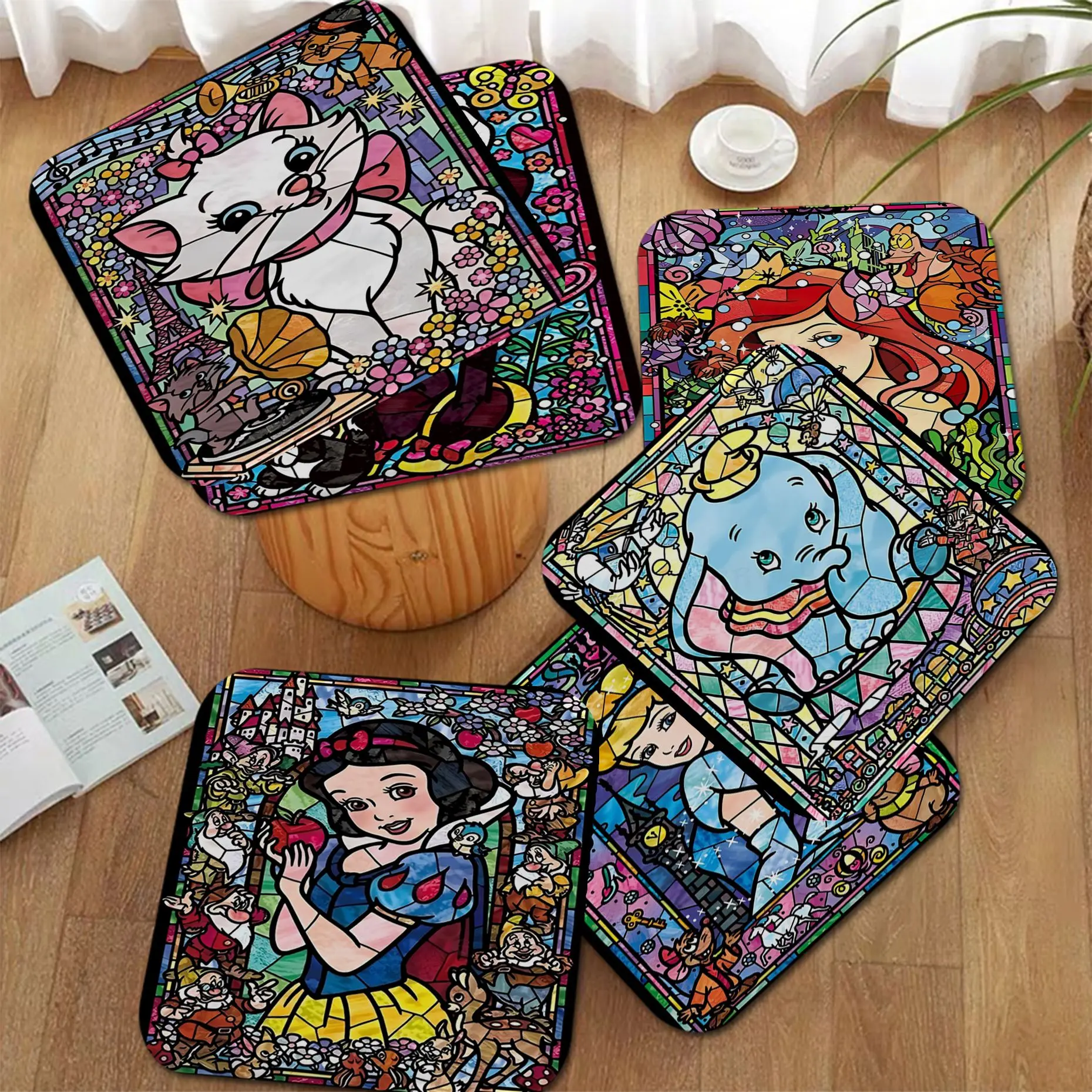

Disney Cartoon Characters Decorative Seat Cushion Office Dining Stool Pad Sponge Sofa Mat Non-Slip Buttocks Pad