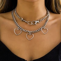 ingesight z vintage love heart ball lock pendant necklaces multi layered chunky thick choker necklaces for women neck jewelry