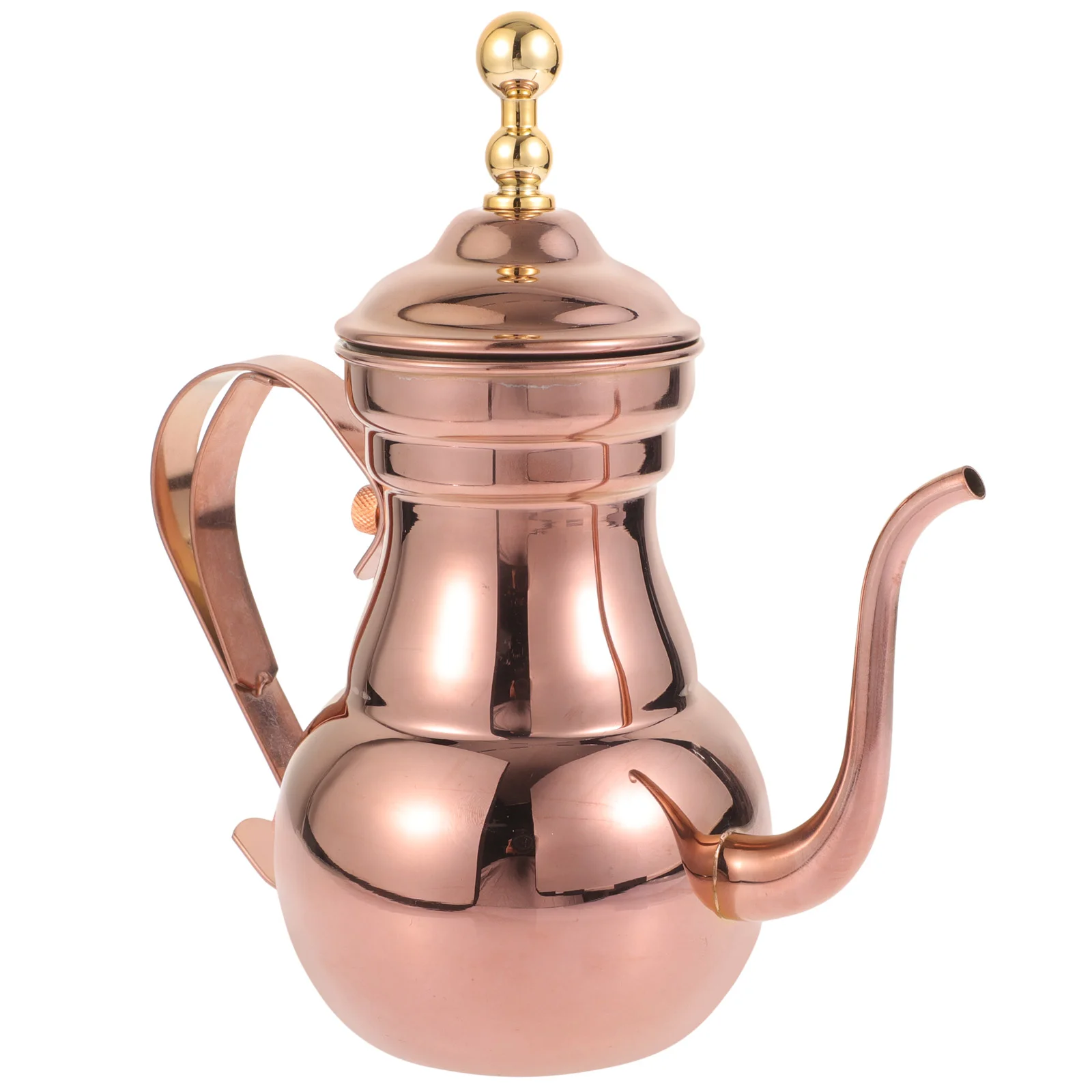 

Arabic Coffee Pot Long Narrow Spout Tea Stainless Steel Kettle Metal Handle Strainer Teapot