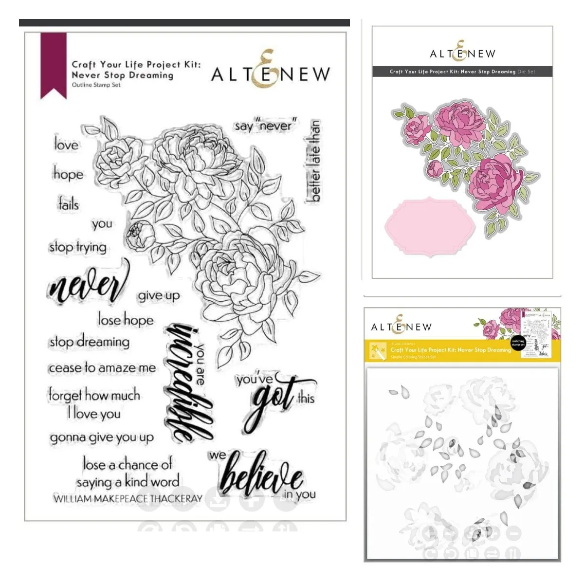 

2022 New Never Stop Dreaming Cutting Dies Clear Stamps Layering Stencils Set Diy Paper Scrapbooking Decoration Embossing Molds