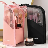 travel makeup brush bag portable cosmetic brush holder organizer waterproof stand up makeup brush pouch toiletry bag