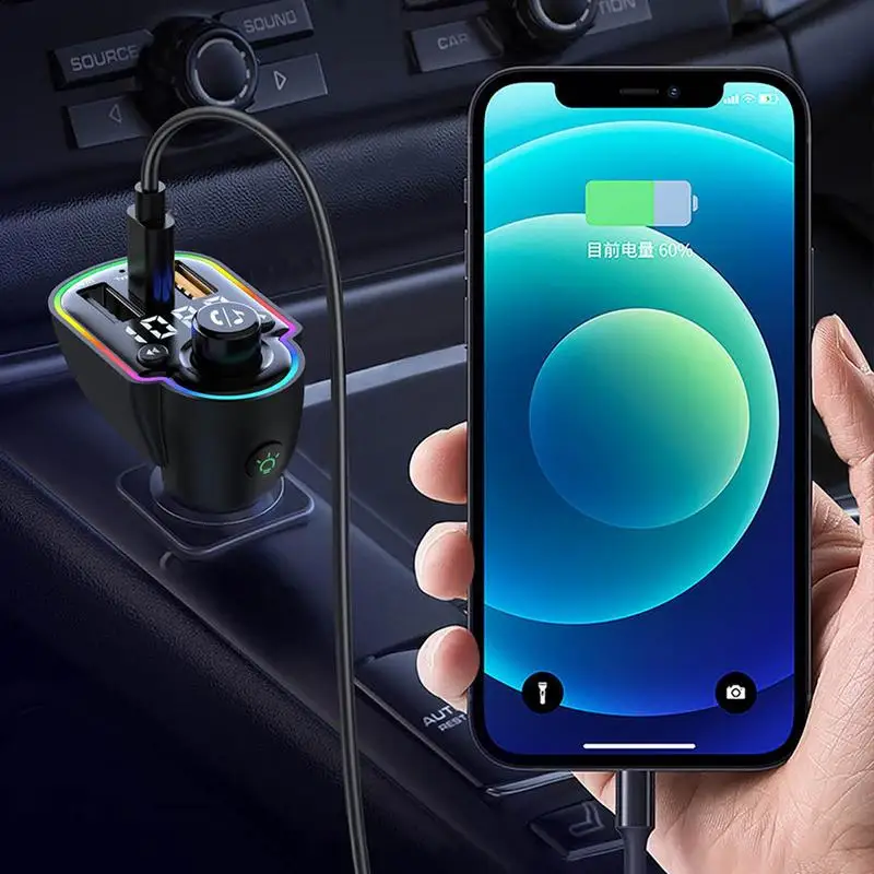 Автомобильный беспроводной FM-передатчик 5 0 QC 3 USB PD Type C быстрая зарядка