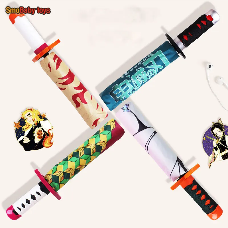 

Anime Demon Slayer Folding Umbrella Kimetsu No Yaiba Cosplay Props Windproof Sunny and Rainy Umbrellas