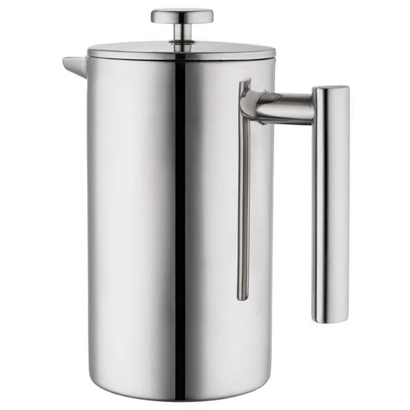 

French Press Coffee Maker Stainless Steel Coffee Percolator Pot,Double Wall Manual Coffee Containers